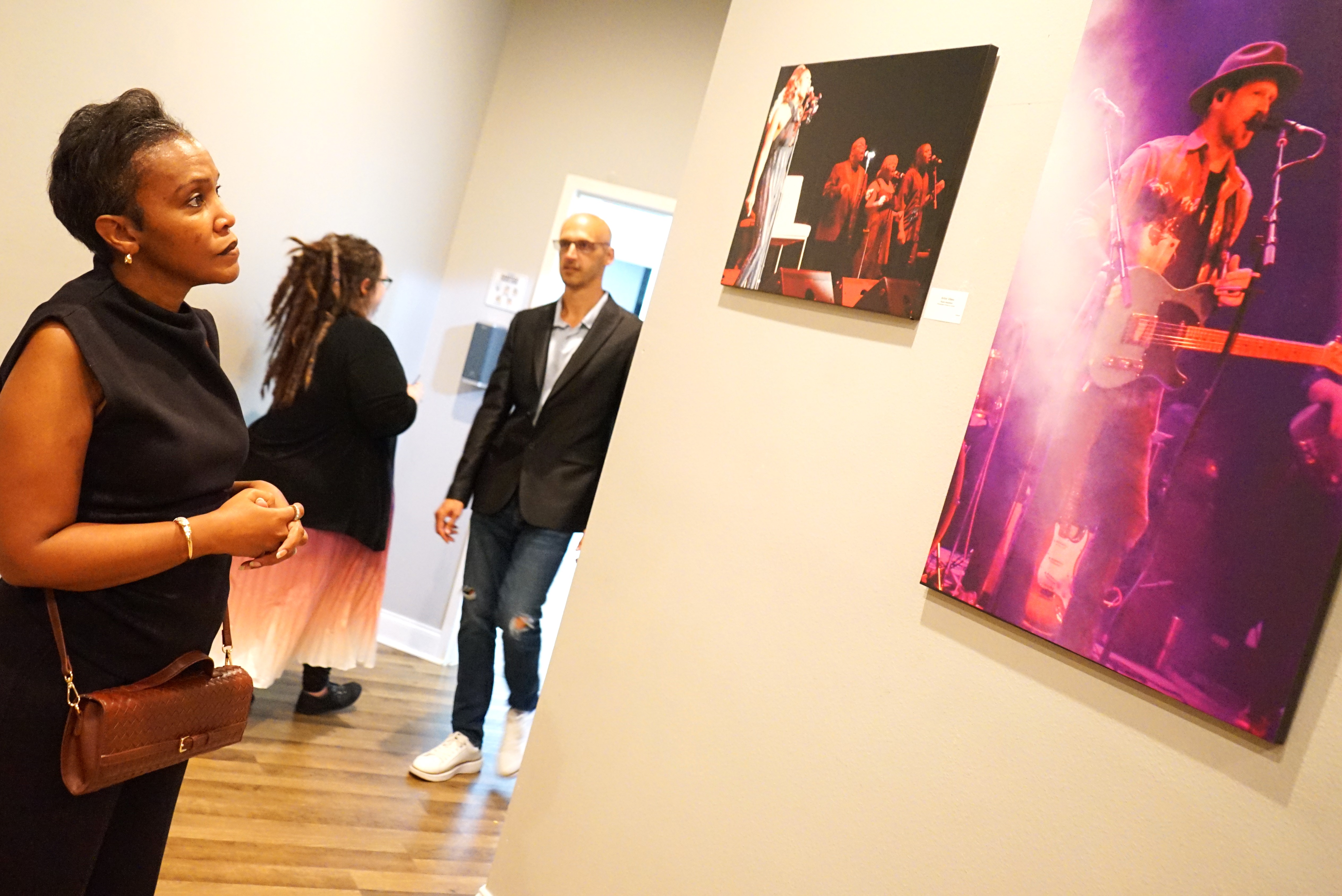 Guests enjoying the atmosphere and artwork